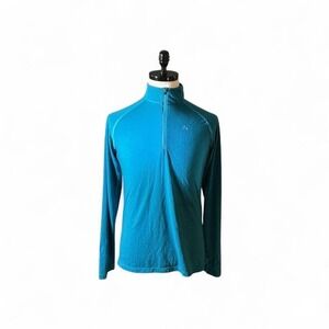 Paradox Women Merino Blend Quarter Zip Pullover Blue L drirelease FreshGuard